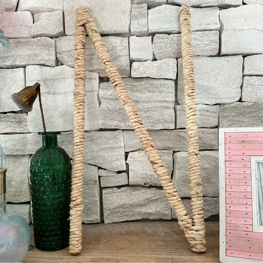 West Elm Twine Wrapped Letter N wall decor NWOT